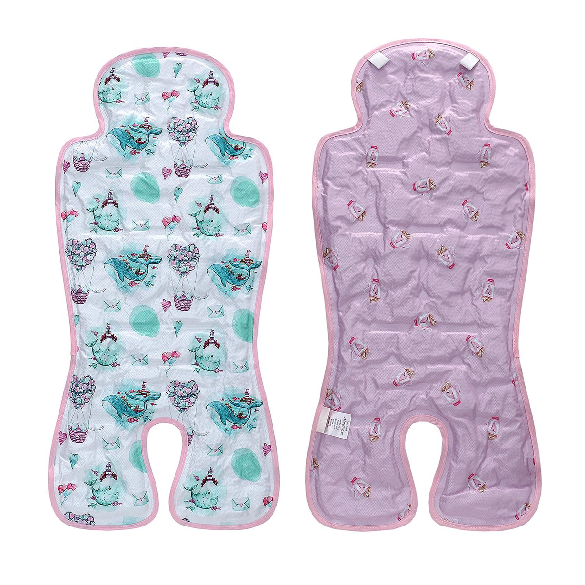 Miracle Baby gel cooling pad on car seat provides cool comfort for your baby.