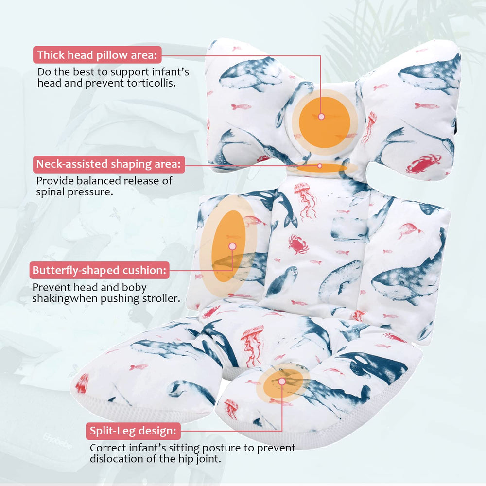Miracle Baby reversible cushion with front-back fabric for year-round use.