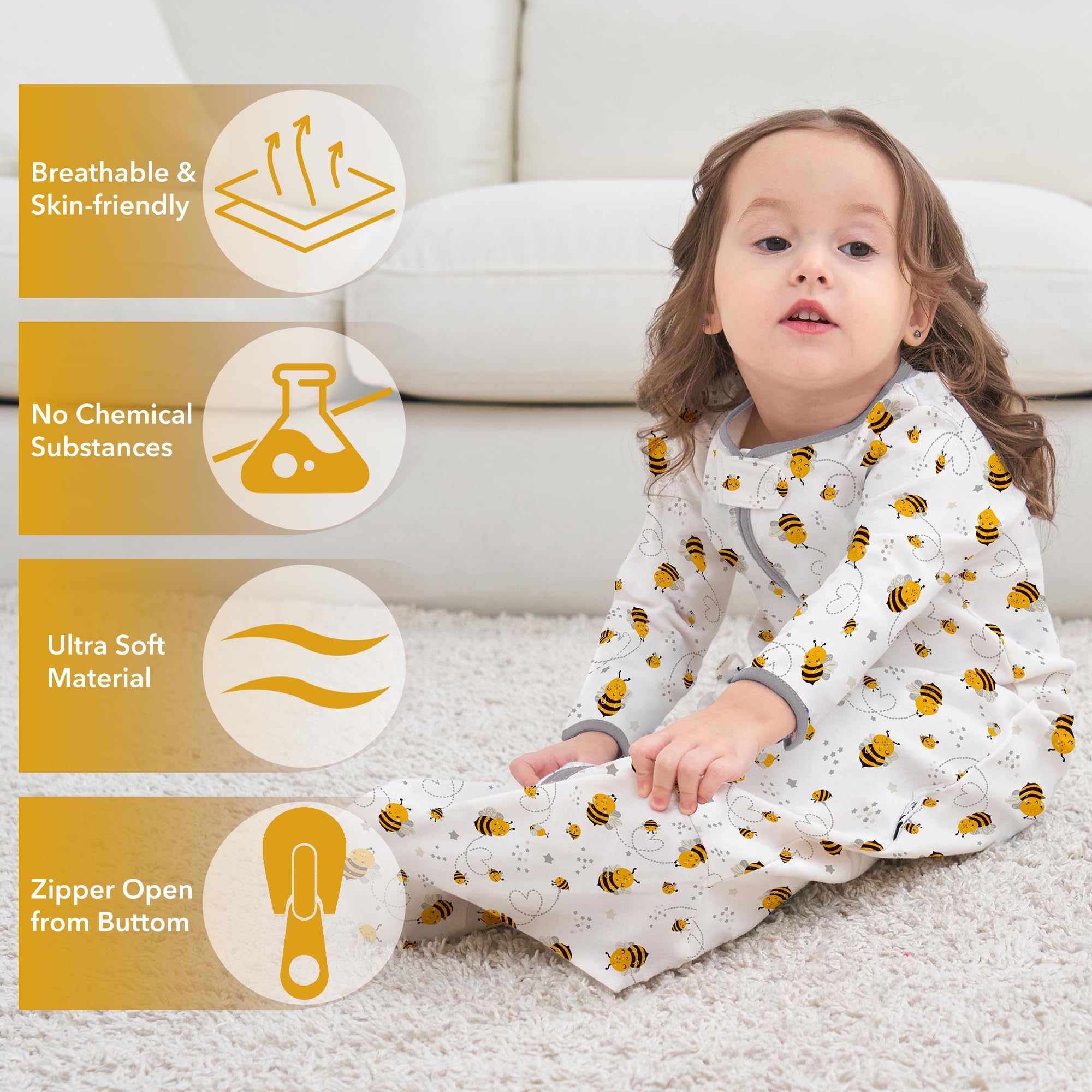 Miracle Baby sleep bag owl pattern back view for breathable sleep