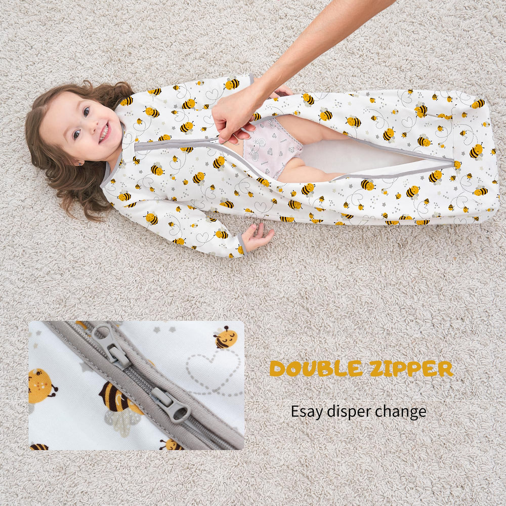 Miracle Baby sleep bag bee pattern front keeps baby cozy at night