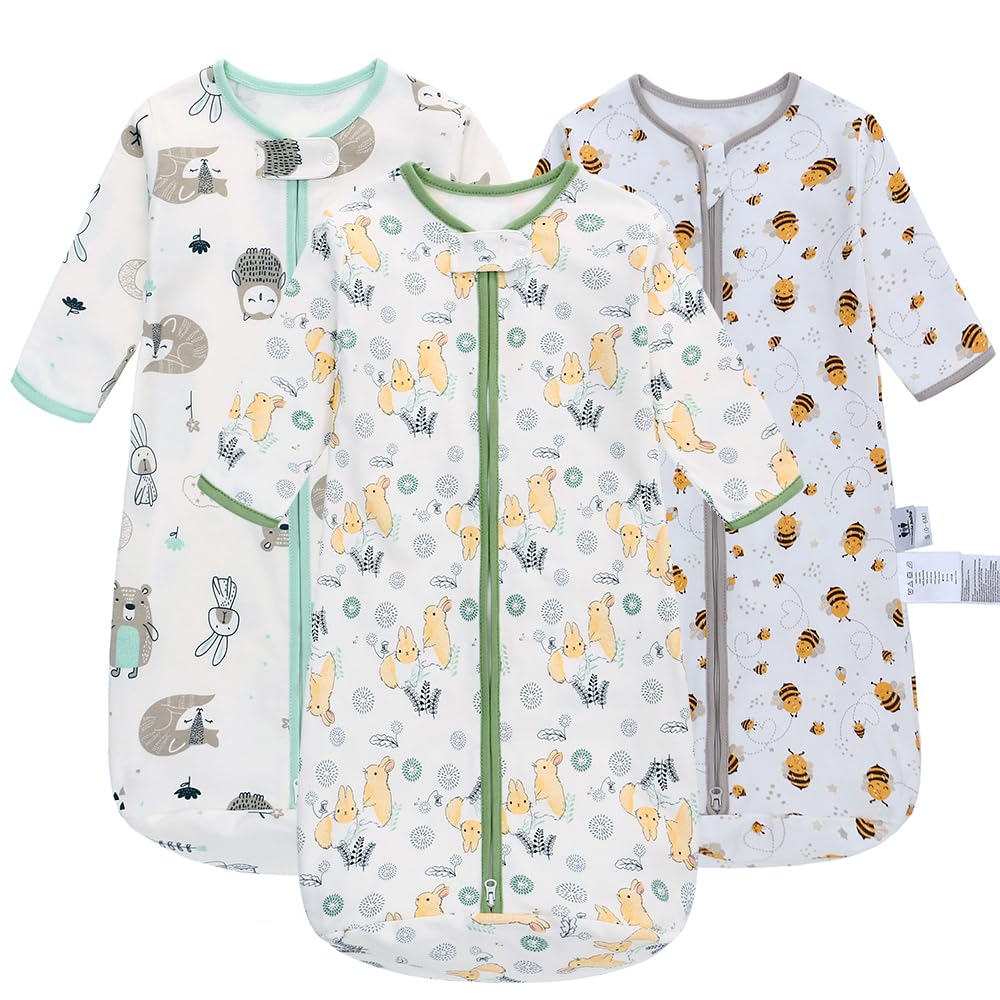 Miracle Baby sleep bag owl pattern front, soft cotton comfort for naps