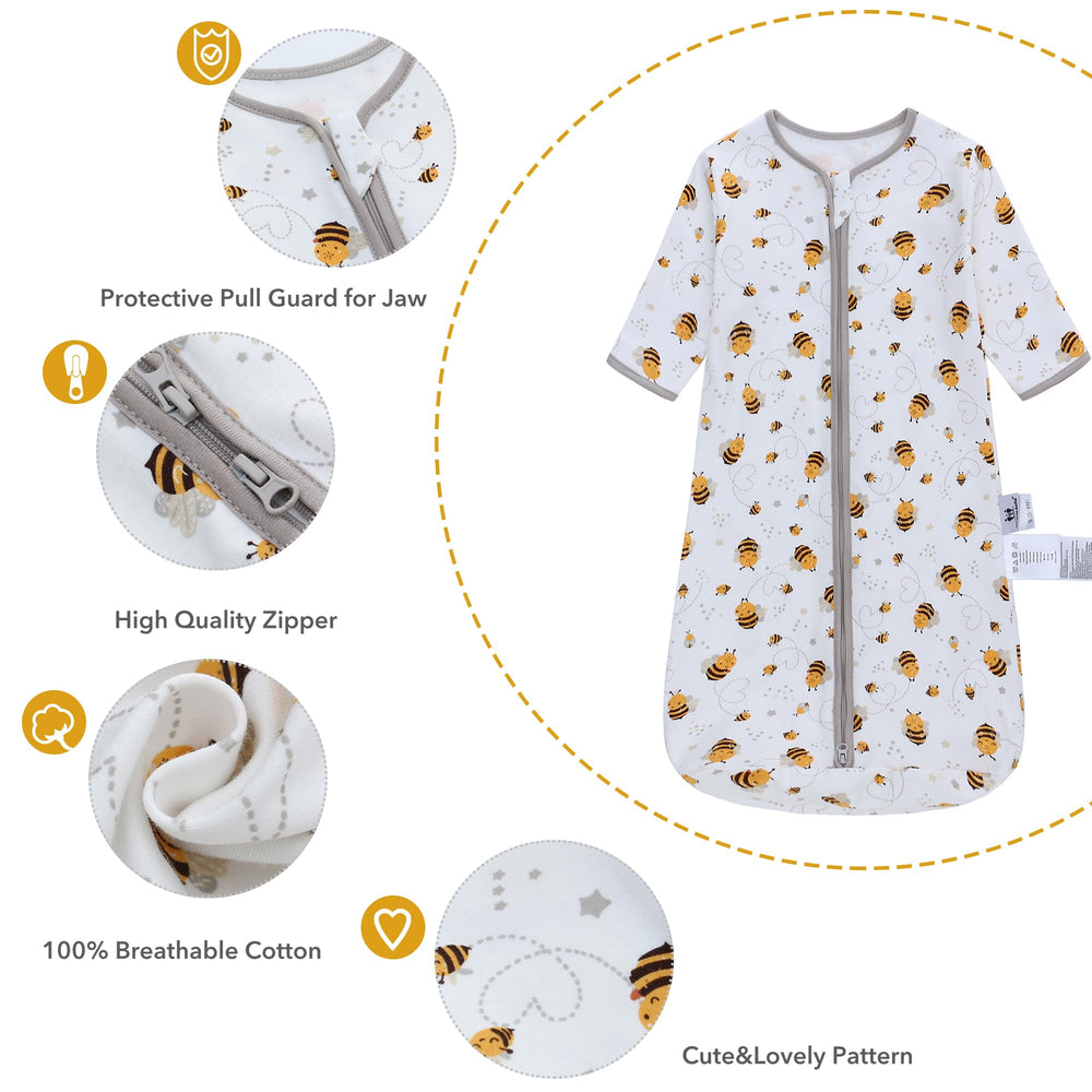 Miracle Baby sleep bag rabbit pattern front for breathable nightwear