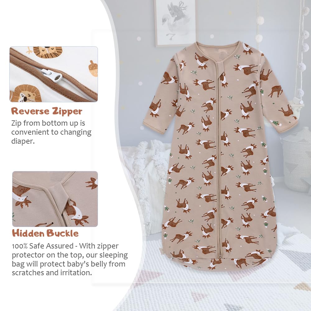 Miracle Baby sleep sack 100% cotton fabric for comfort.
