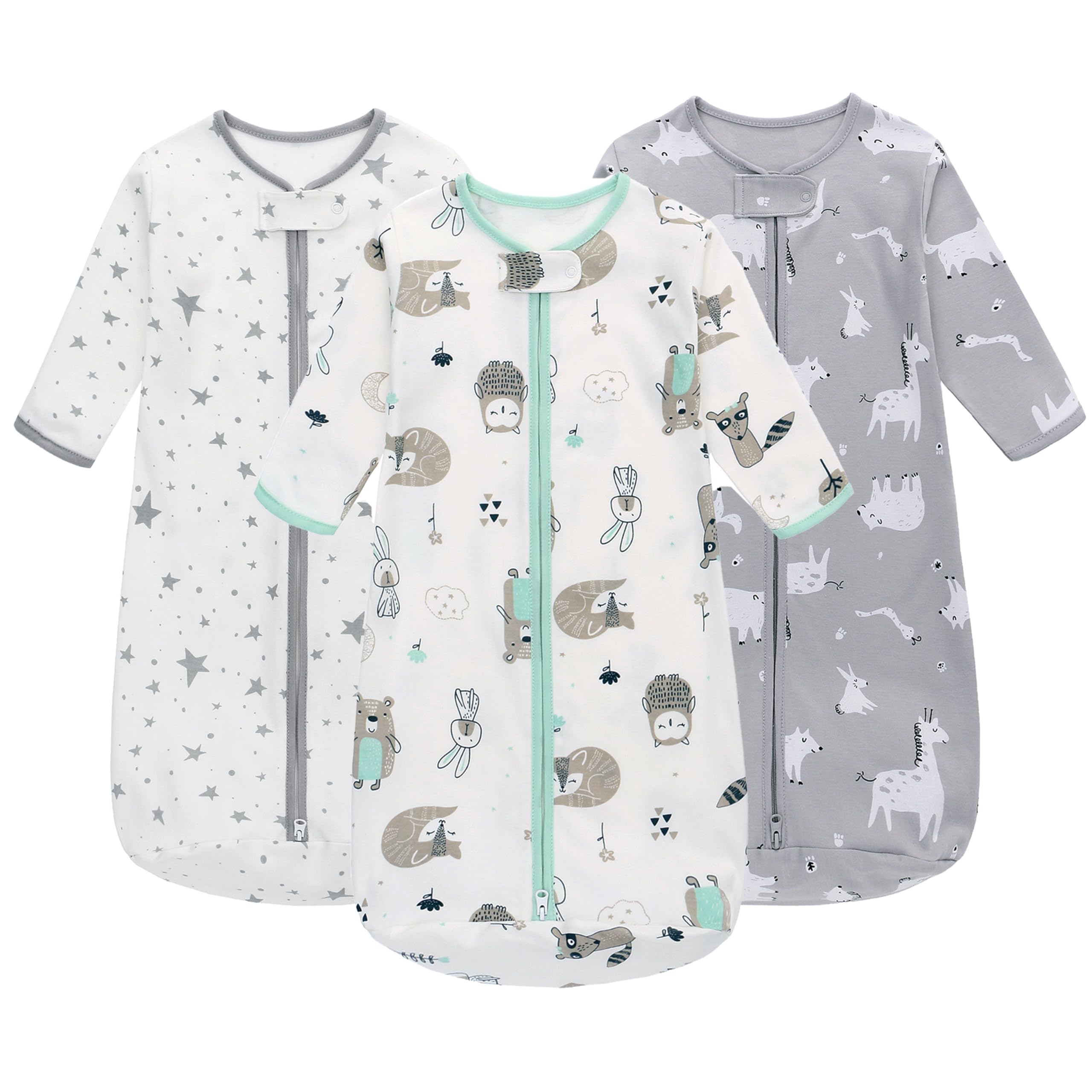 Miracle Baby sleep sack long sleeve 3-pack front view shows soft cotton fabric.