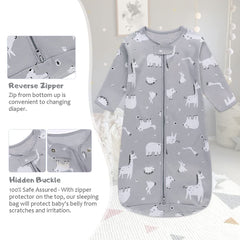 Miracle Baby Sleep Sack long sleeve hip design promotes natural frog-legged position and comfort.