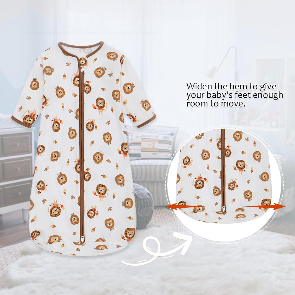 Miracle Baby Sleep Sack hip-friendly cut supports natural frog-legged position.