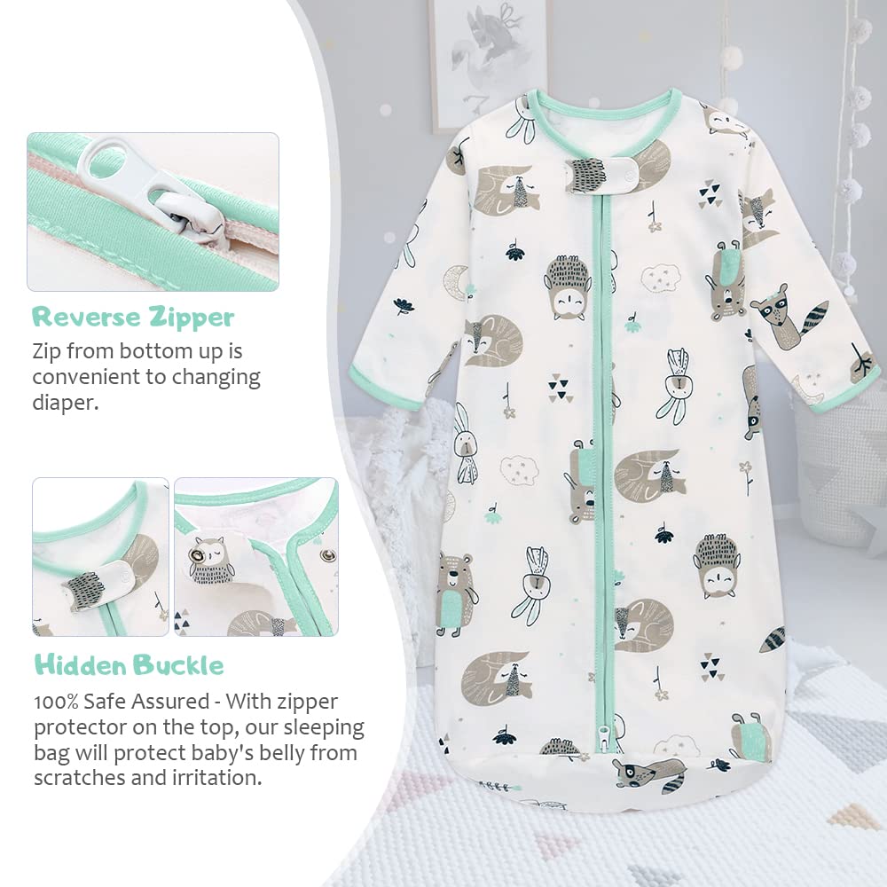 Miracle Baby sleep sack owl pattern provides warm, gentle comfort.