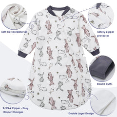 Miracle Baby Sleep Sack with 2-way zipper enables quick diaper changes.