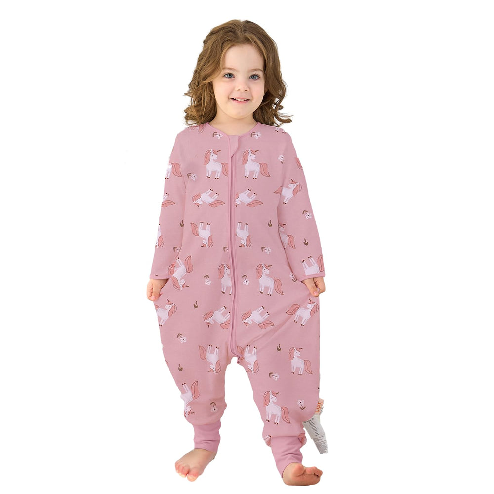 Miracle Baby sleep sack with feet front view showing breathable cotton comfort