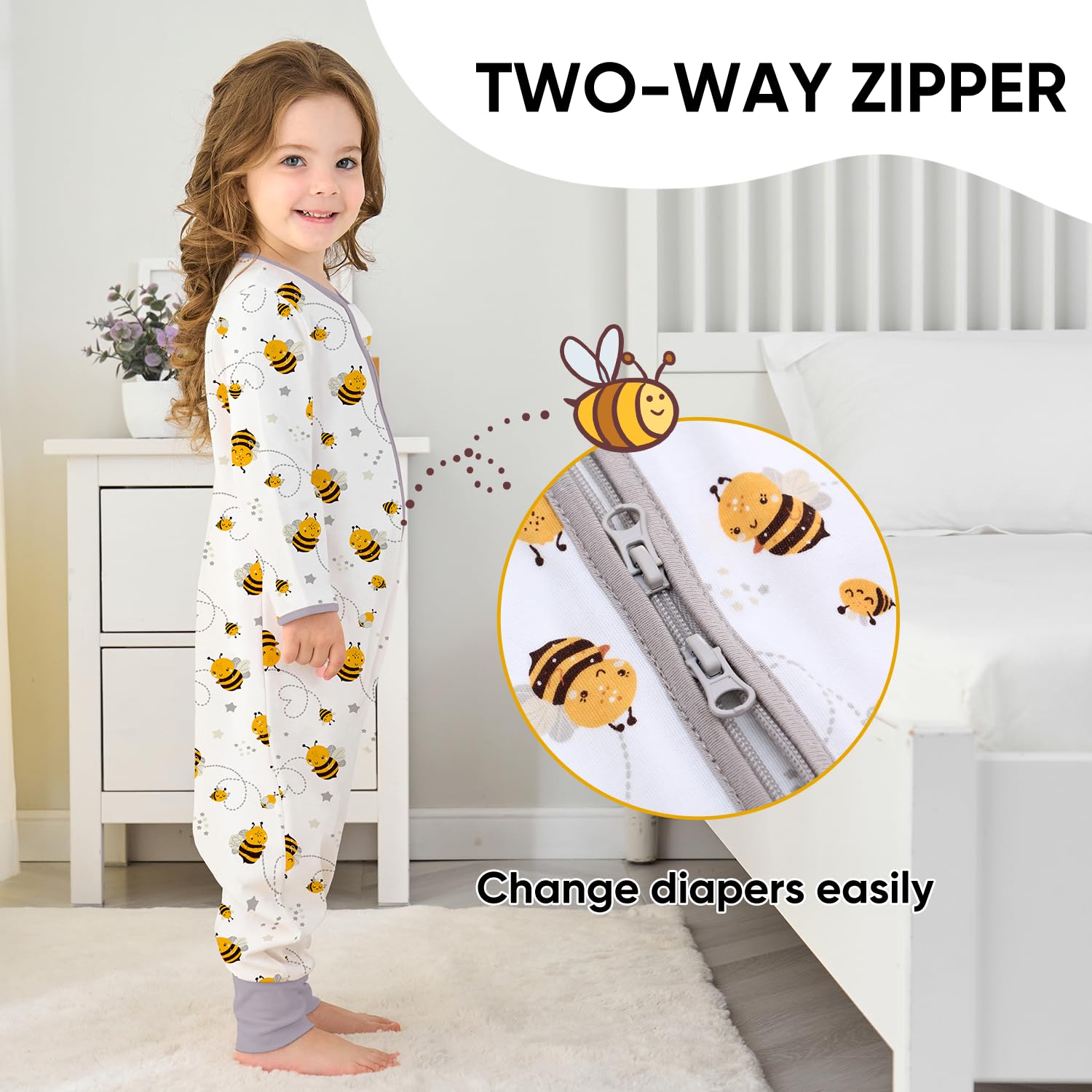 Miracle Baby Sleep Sack with Feet includes zipper protector for delicate skin safety.