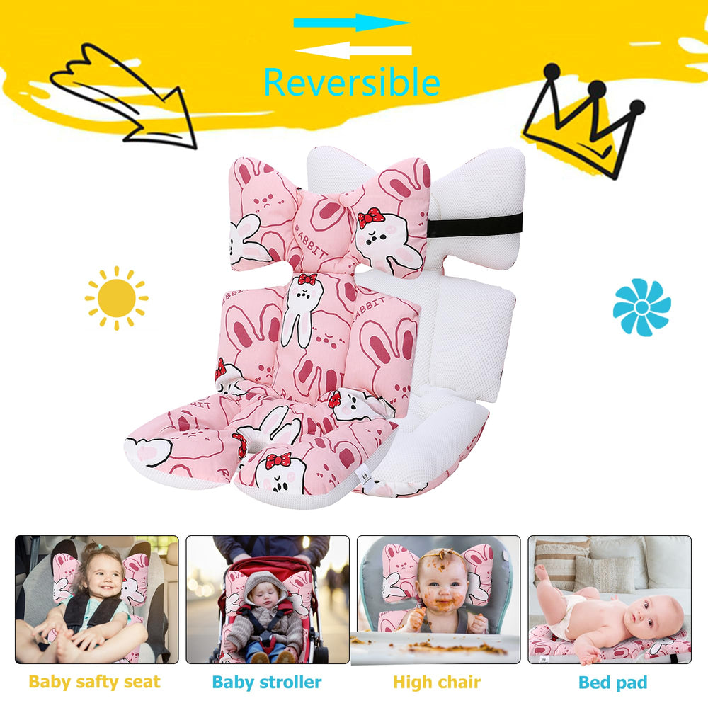 Miracle Baby Bunny stroller liner features breathable 3D mesh for cool comfort.