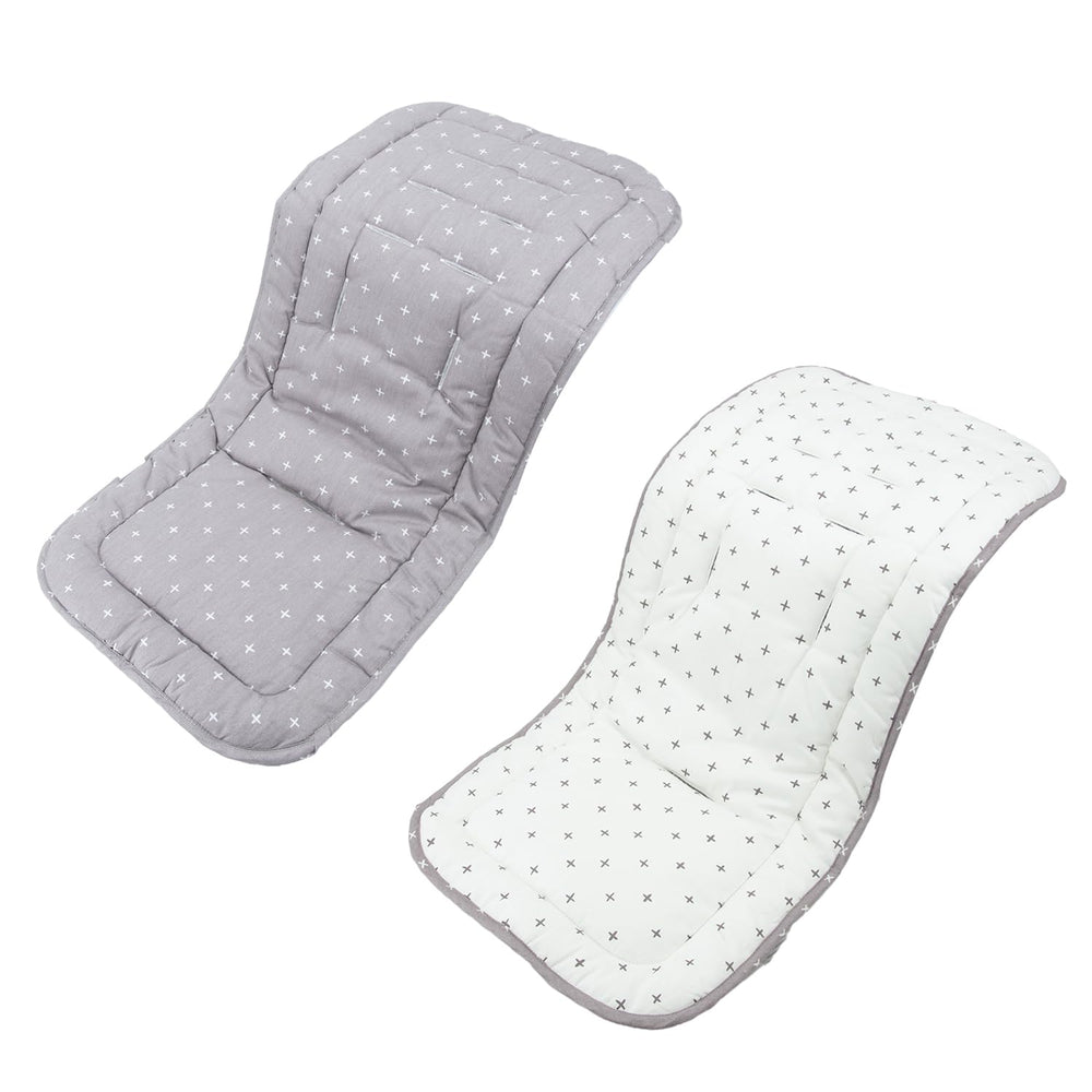 Miracle Baby breathable fabric seat liner enhances stroller comfort.