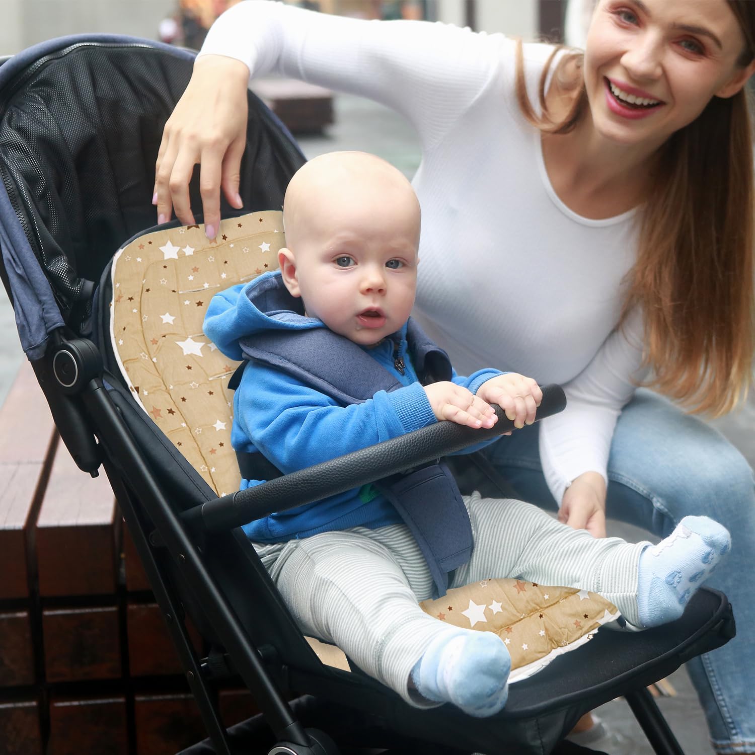 Miracle Baby machine-washable seat liner stays fresh after washing.