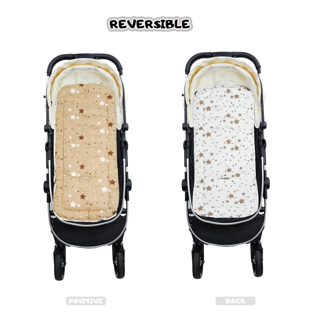 Miracle Baby universal-fit seat liner adapts to most strollers and harnesses.