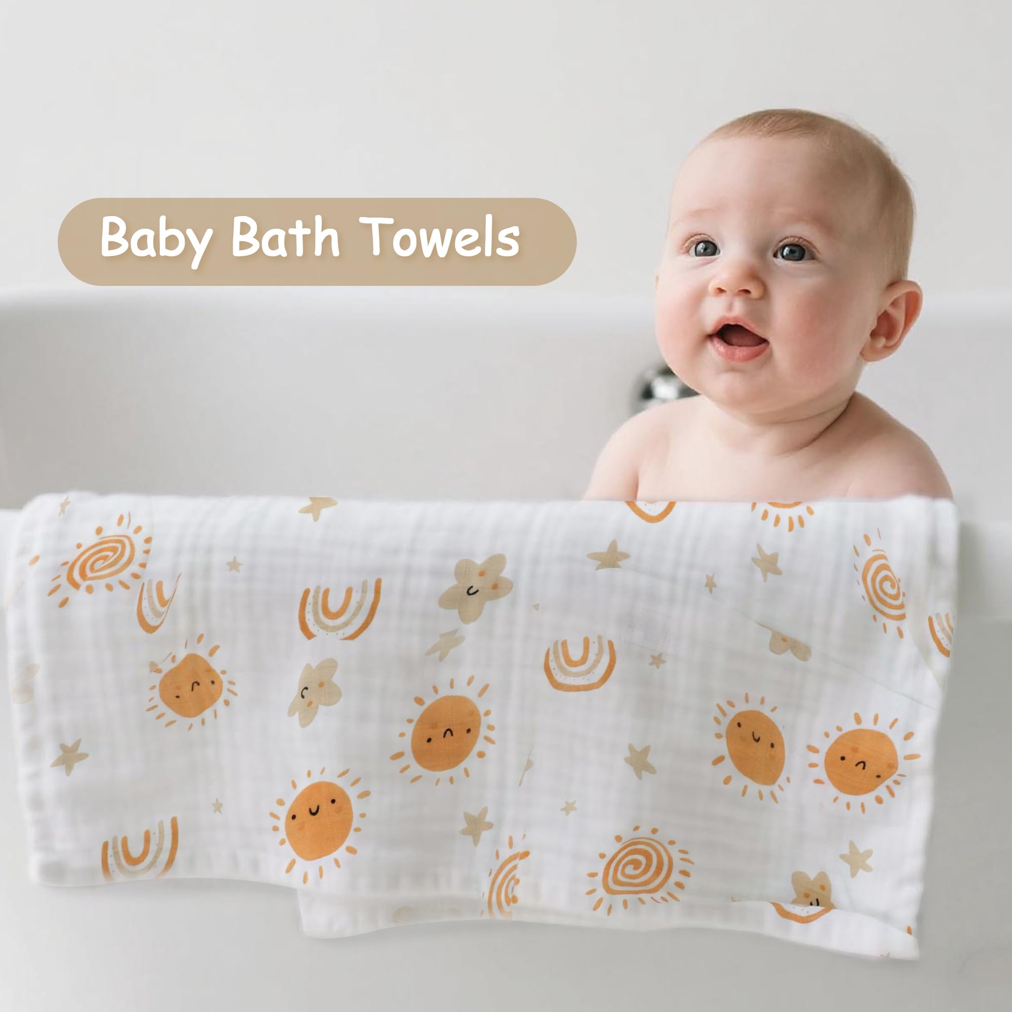 Miracle Baby sun muslin swaddle square is machine washable and quick drying.