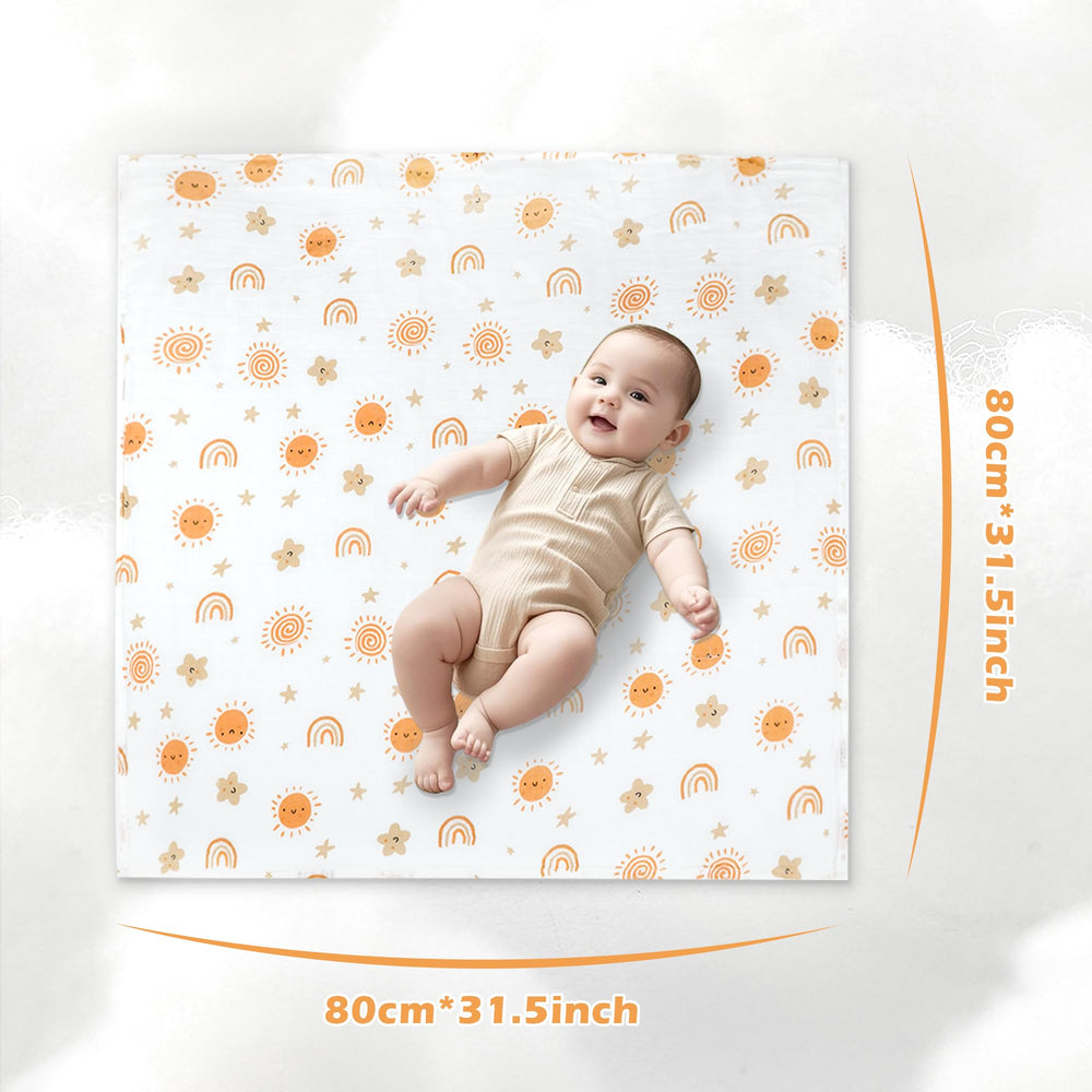 Miracle Baby sun muslin swaddle square used as nursing cover for discreet feeding.