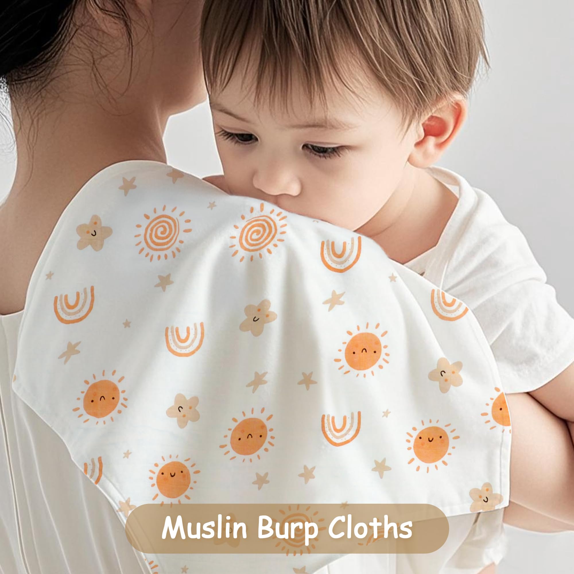 Miracle Baby sun muslin swaddle square serves as tummy time mat for playtime.