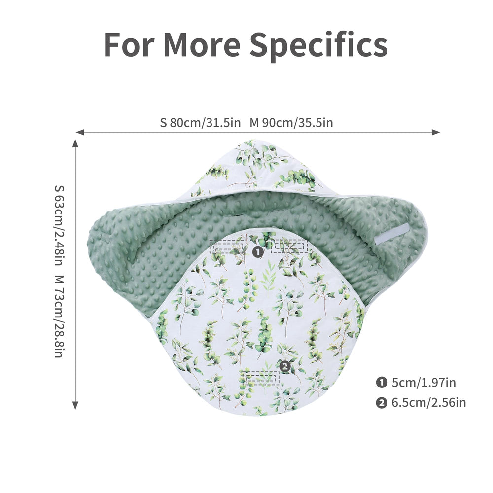 Miracle Baby Swaddle with harness holes for stroller or bassinet use.