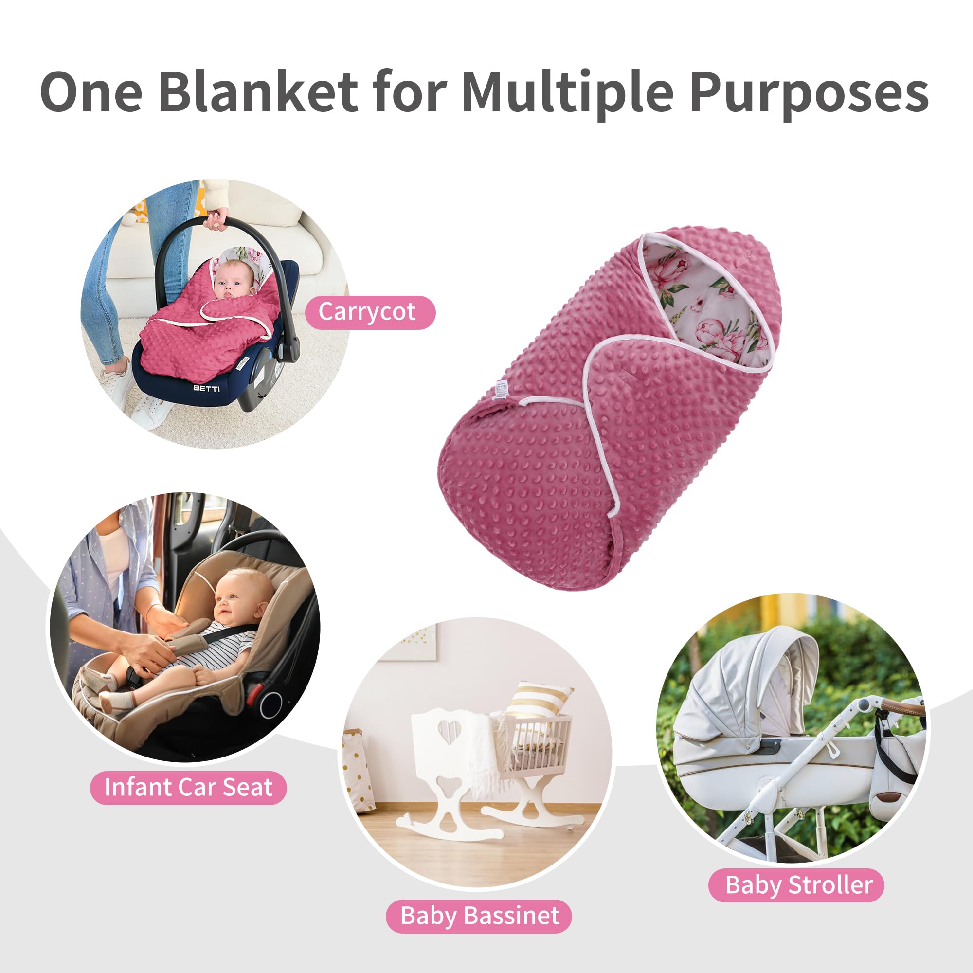 Miracle Baby swaddle available in two sizes for growing infants.