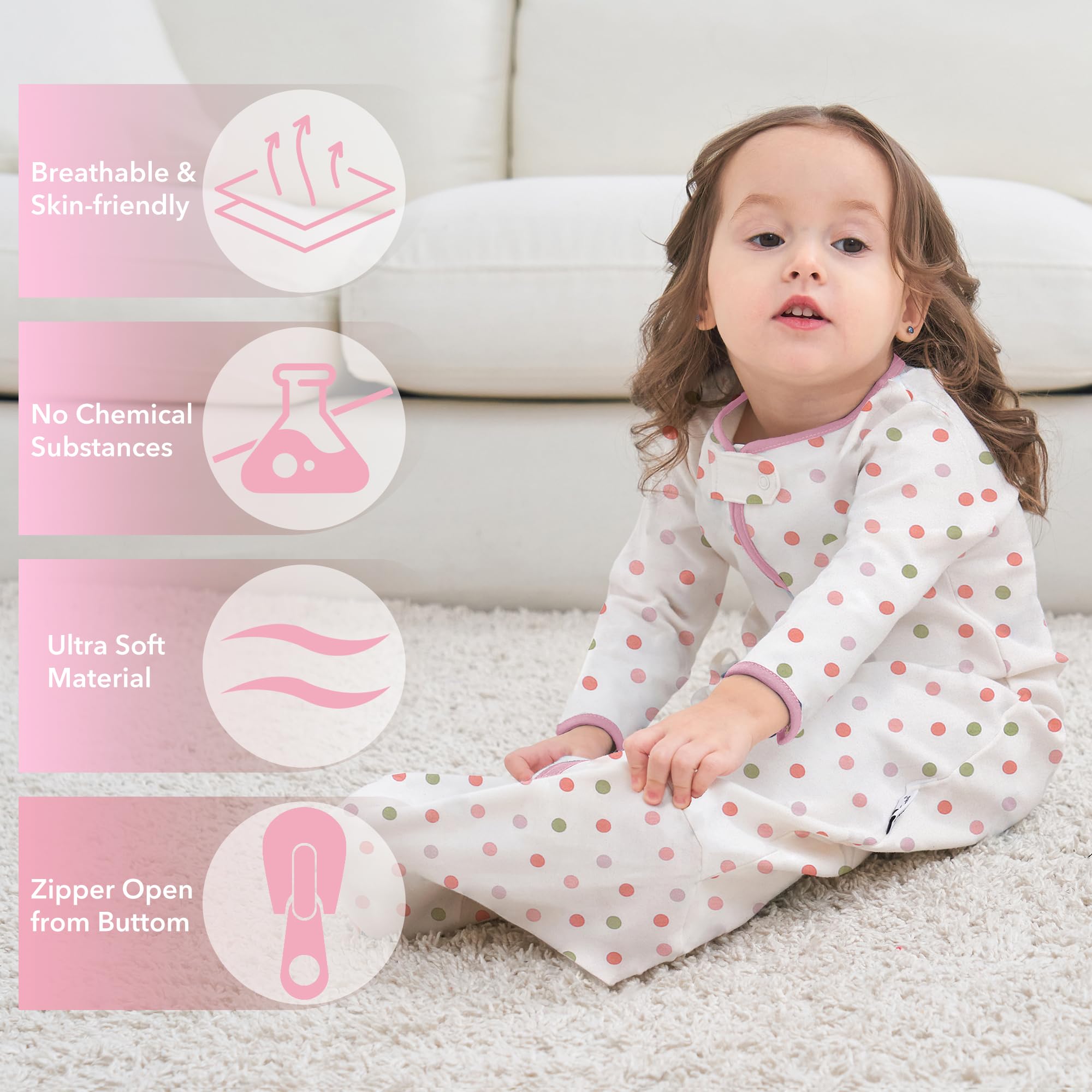Miracle Baby wearable blanket features a safety zipper for easy, mess-free diaper changes