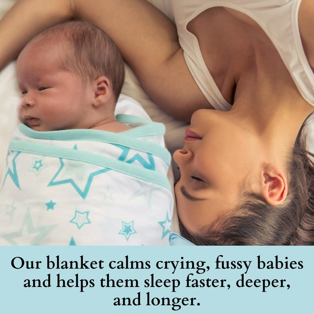 Miracle Blanket easy wrap stays put through night.