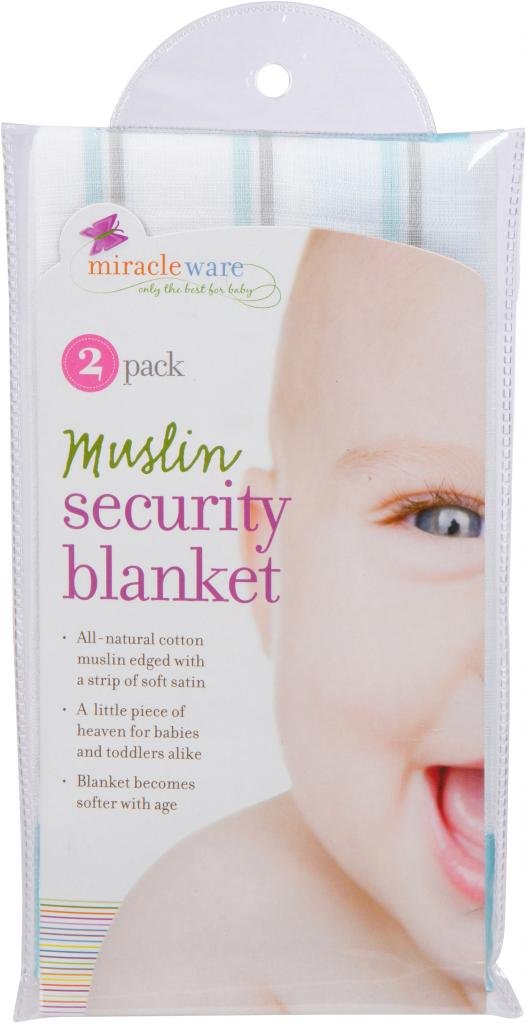 Miracle Blanket gray striped muslin security blanket for cozy nursery cuddles.