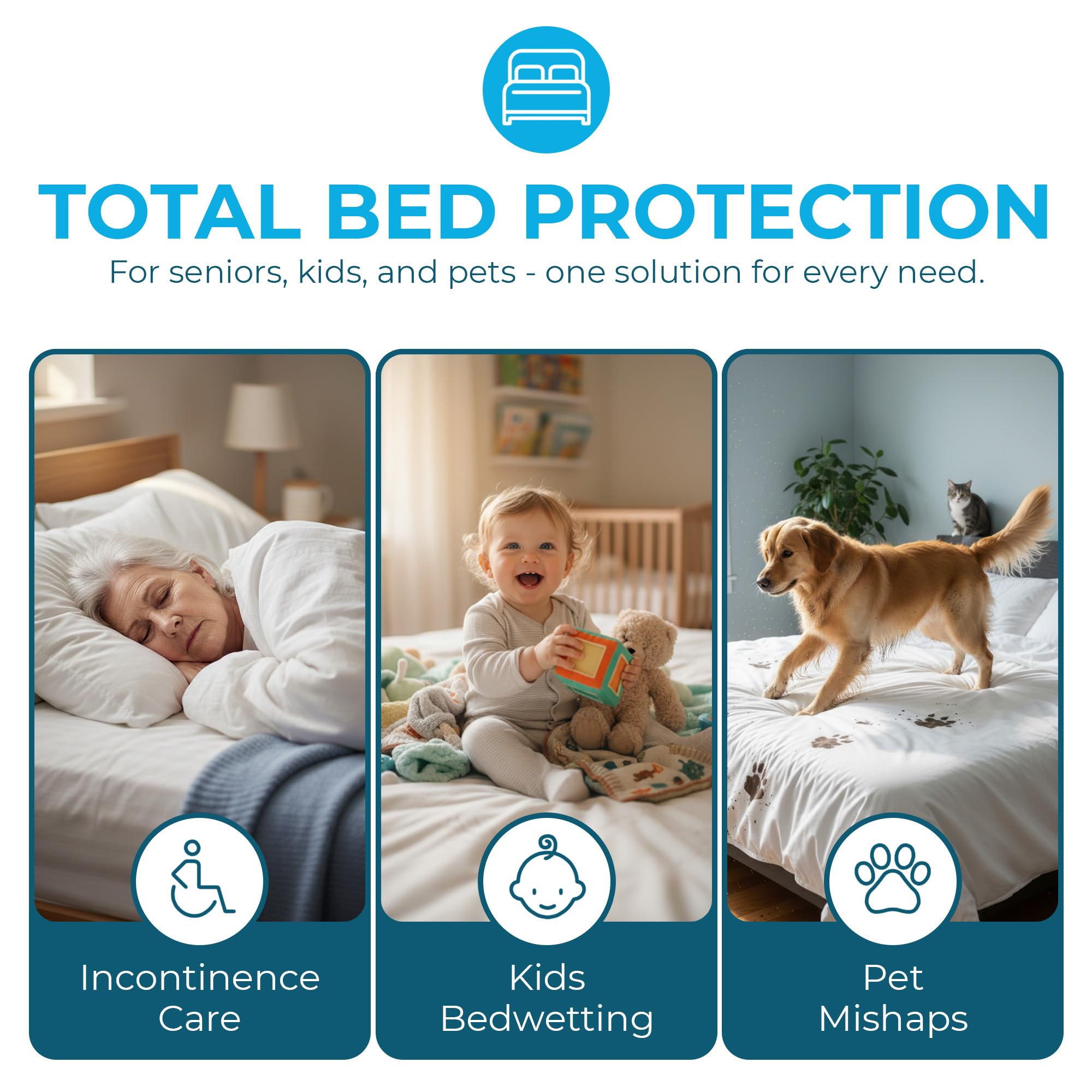 Miracle Dual Sheets waterproof mattress barrier shields bedding from leaks and stains.