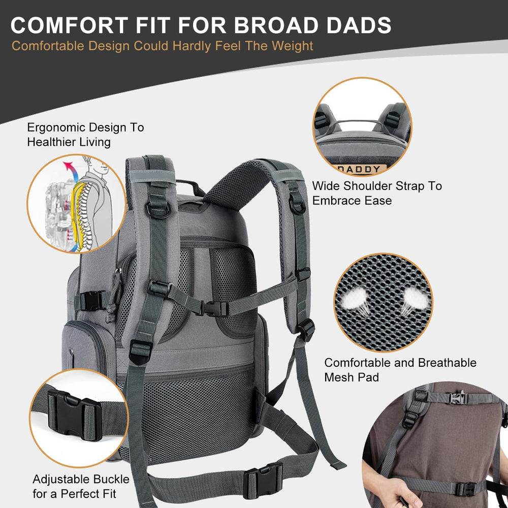 MIRACOL Diaper Bag Backpack roomy interior fits clothes, snacks, toys, and tablets