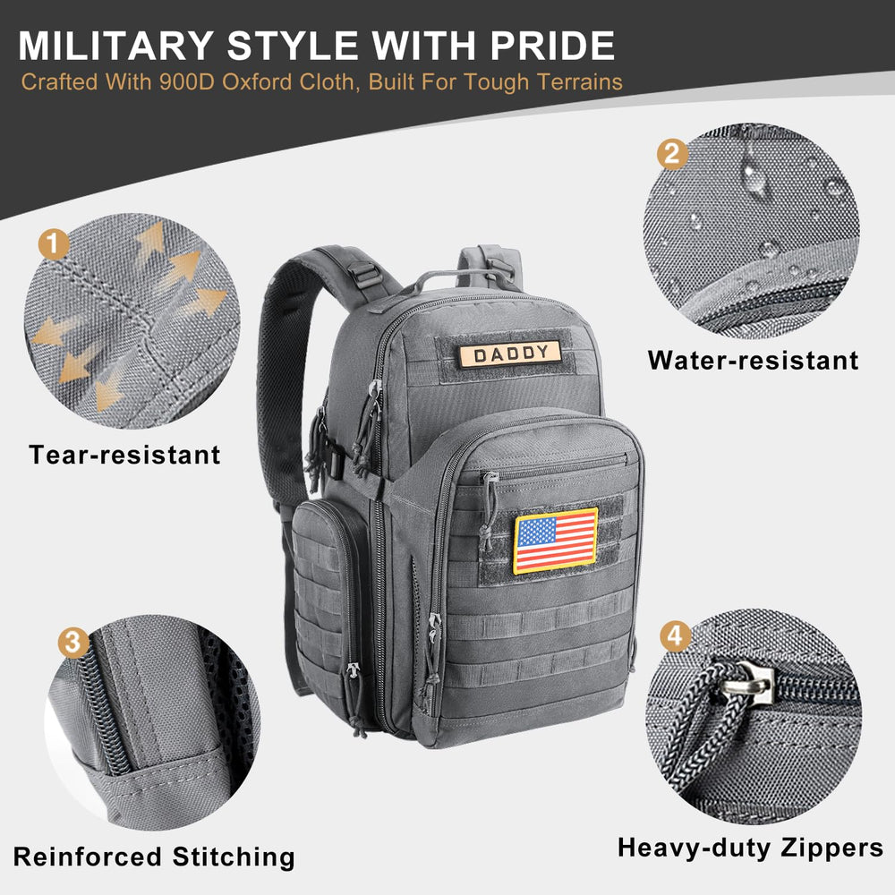 MIRACOL Diaper Bag Backpack padded straps and ventilated back for all-day comfort
