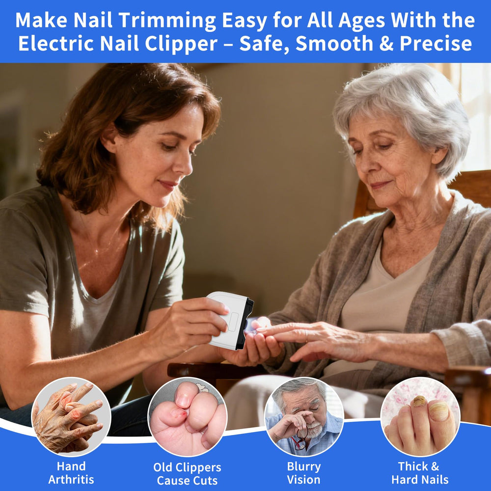 MIRAIWATIMO electric nail-clipper with three-speed settings for versatile nails.