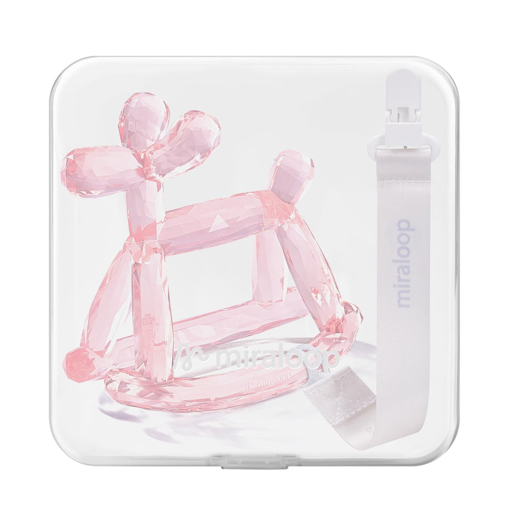 Miraloop crystal jelly baby teether close-up showing safe food-grade silicone