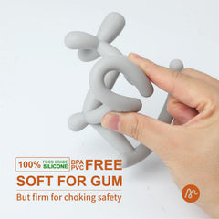 MIRALOOP teether targets front and back gums for broad teething relief.