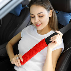 MIRKOO car seat belt pad with soft material for comfortable shoulder wear on long trips