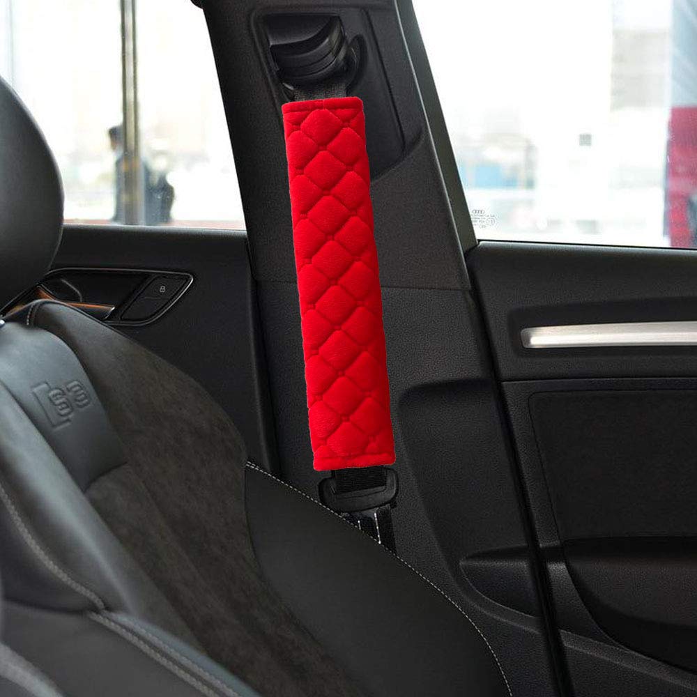 MIRKOO seat belt pad hook and loop closure for easy installation