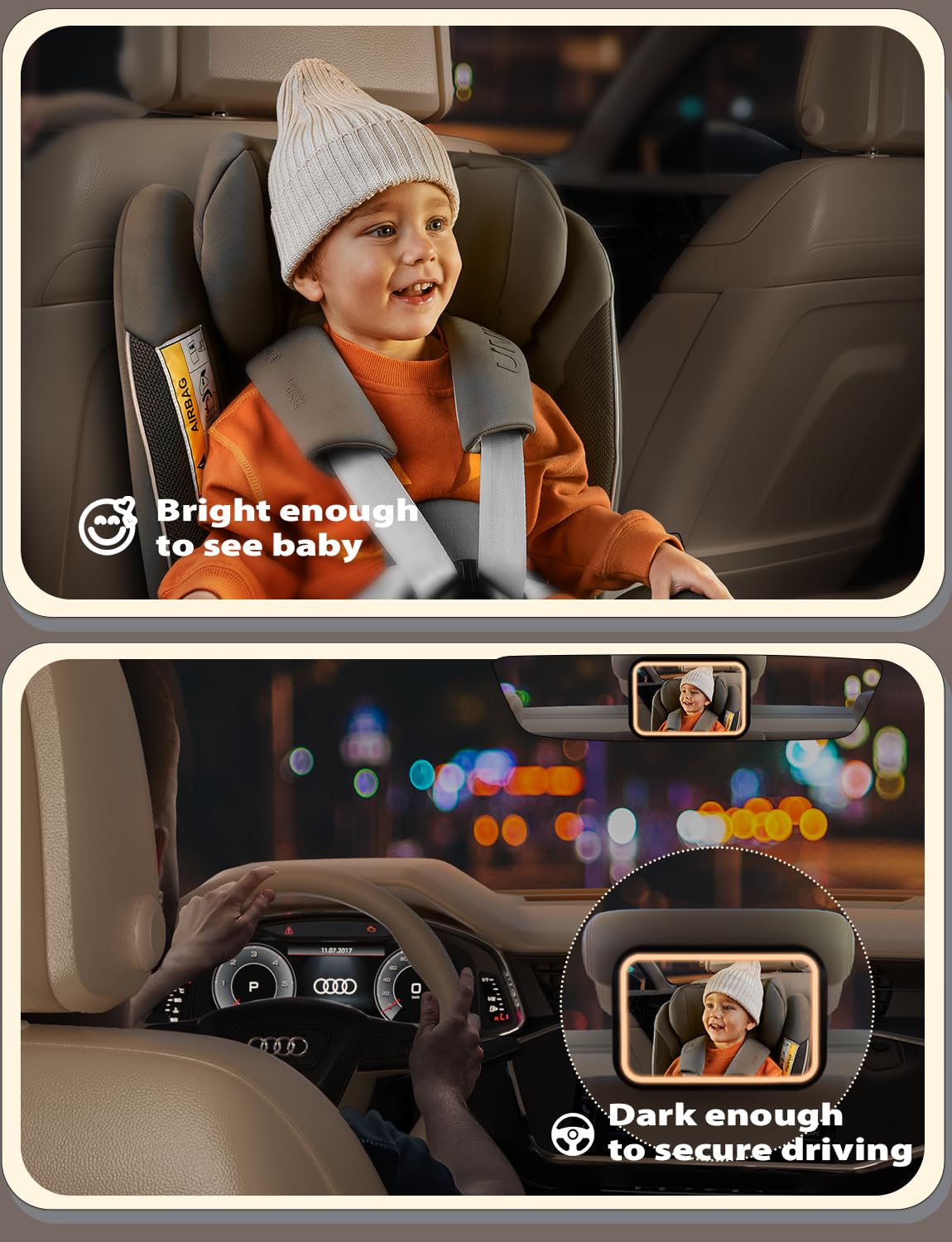 Mirrorsafe 3m charging cable ensures flexible charging from the car charger.