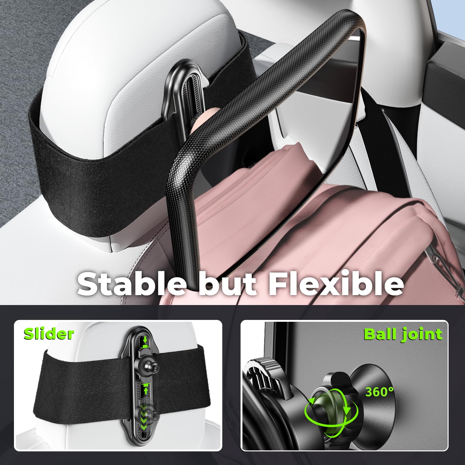 Mirrorsafe gear lock and tightened joint minimize shake during drive.