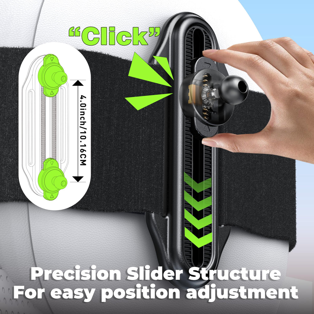 Mirrorsafe wide Velcro straps with non-slip backing secure the mirror.