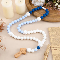 Misdary baby rosary with cross-detail for baptism blessings