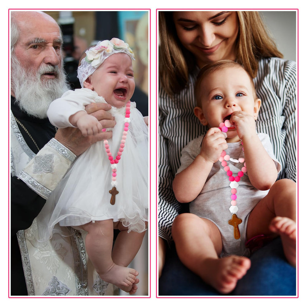 Misdary rosary cross shows 'god bless' for a meaningful daily reminder.