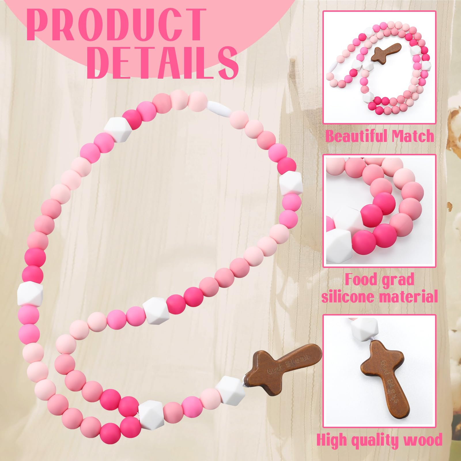 Misdary baby rosary length 50cm is portable for home or on-the-go play.