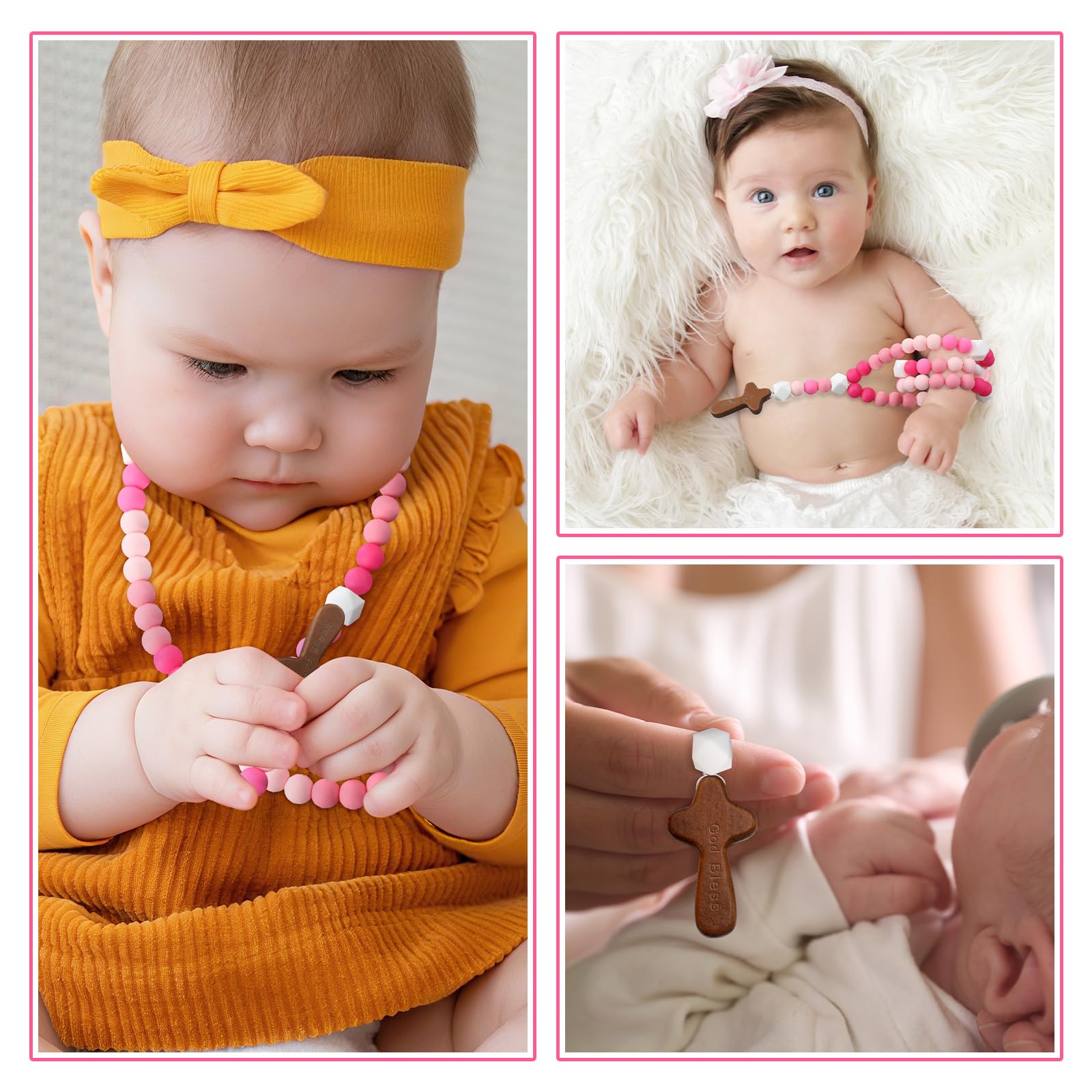 Misdary silicone beads closeup highlight bright color and baby-safe material.