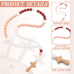 Misdary Baby Rosary silicone material closeup, skin-friendly and gentle for little hands