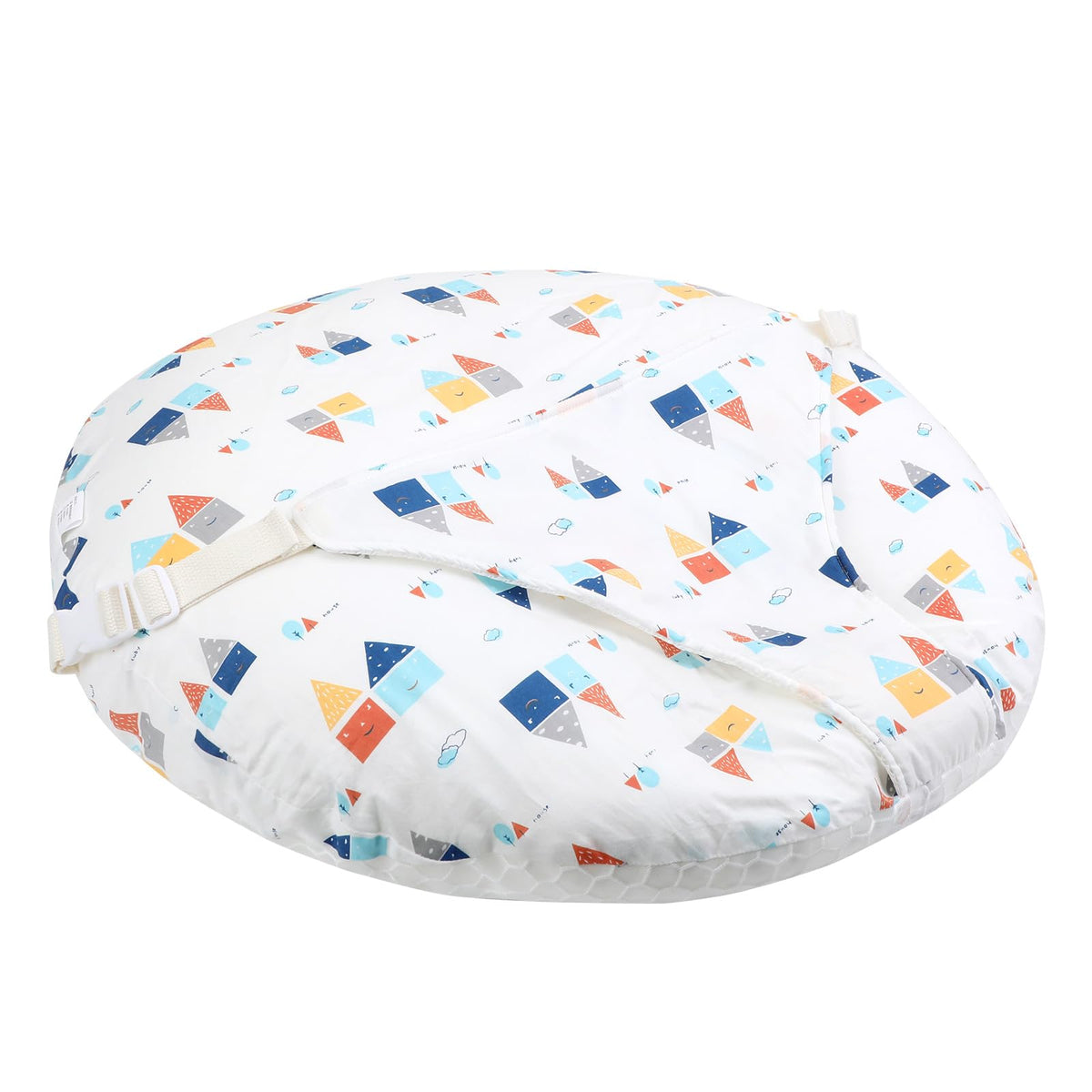 Misounda baby reflux pillow front view showing gentle incline for comfortable feeding