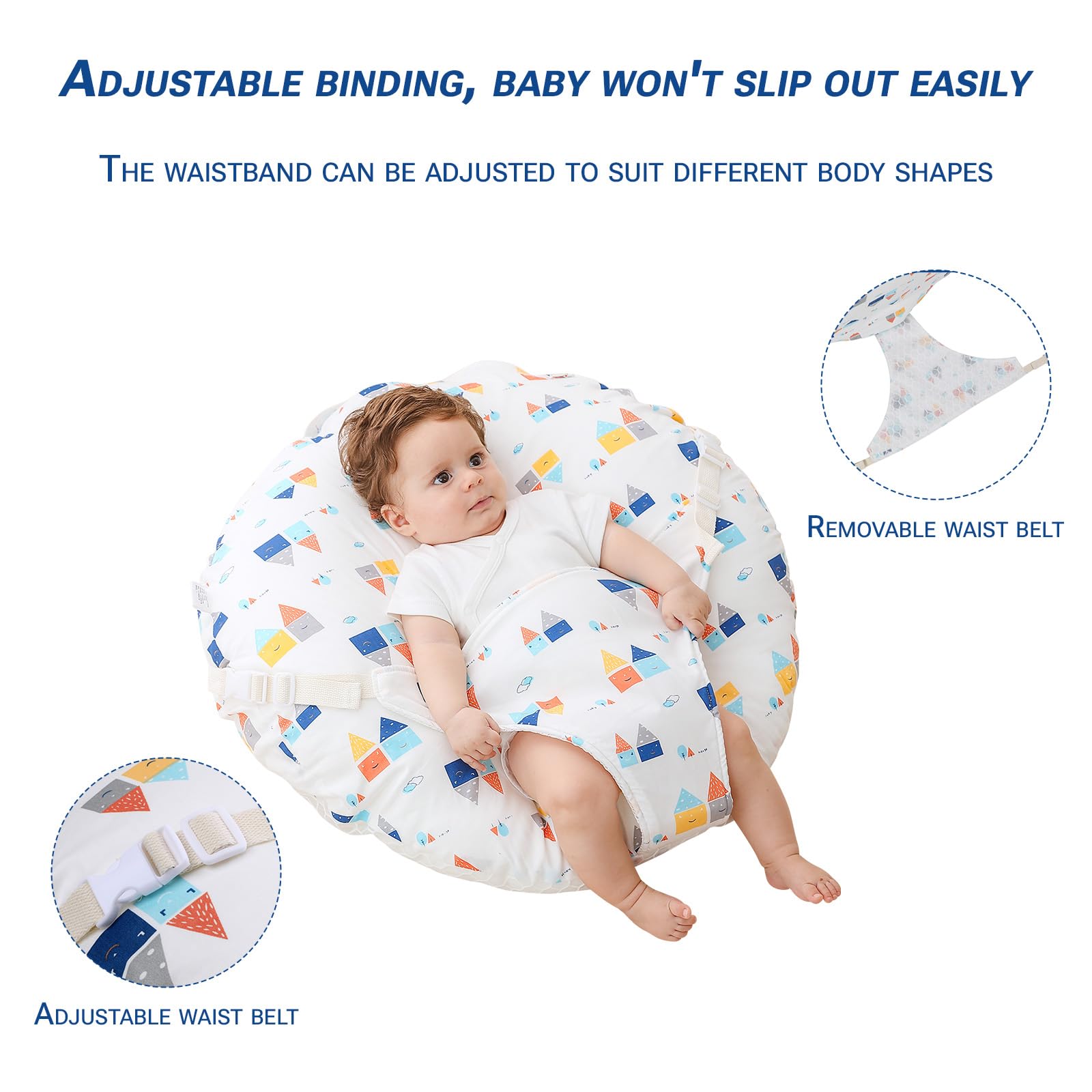 Misounda baby support pillow soft cotton cover highlighting breathable fabric