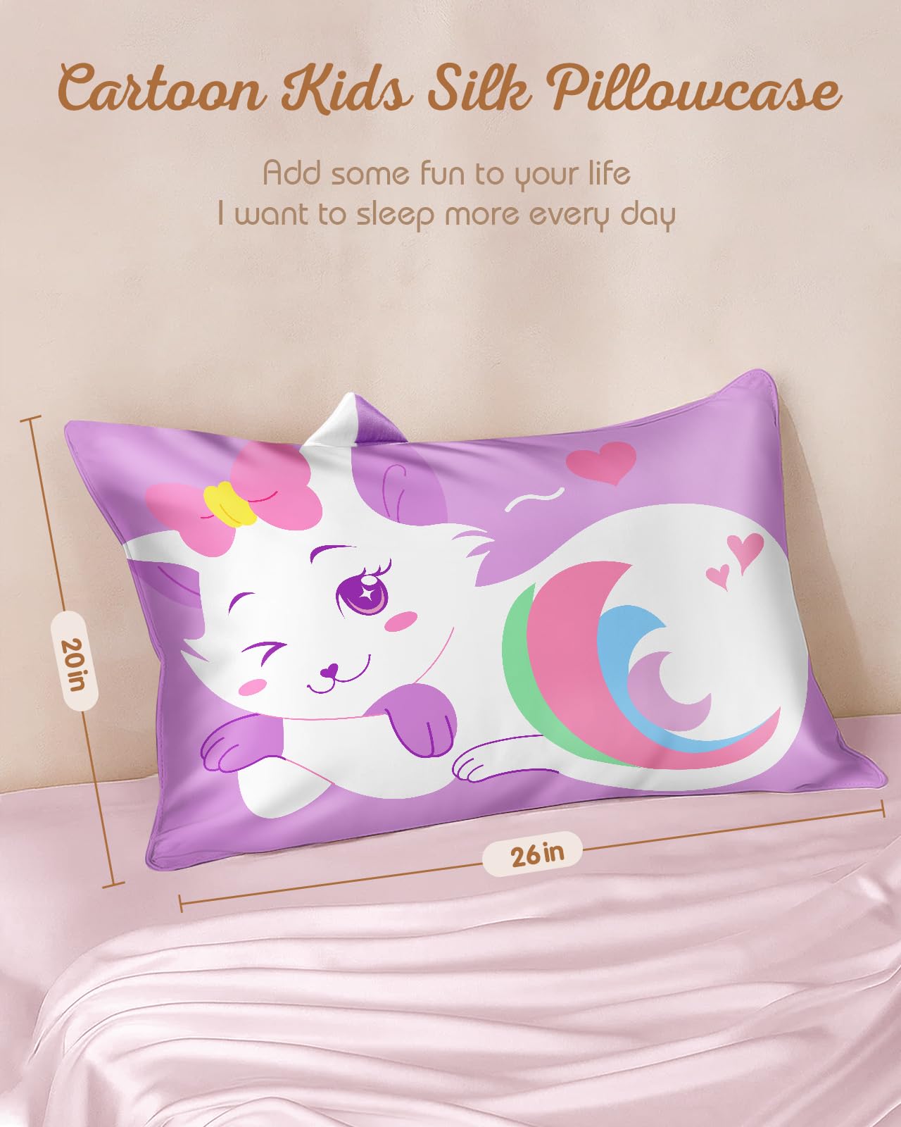 Miss Adola pillowcase reveals hidden zipper for easy removal and cleaning.