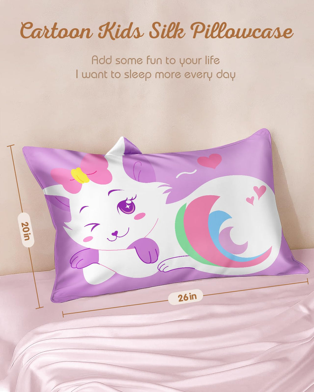 Miss Adola pillowcase reveals hidden zipper for easy removal and cleaning.