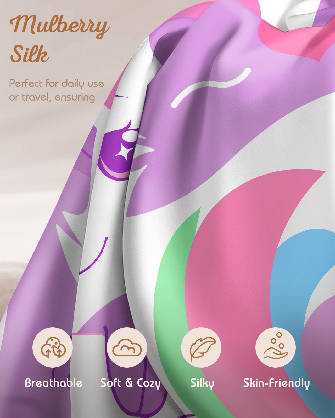 Miss Adola silk pillowcase uses soft breathable fabric for gentle sleep.