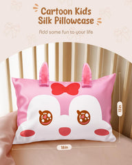 Miss Adola soft breathable silk pillowcase in 13x18 promotes cool, comfortable sleep.