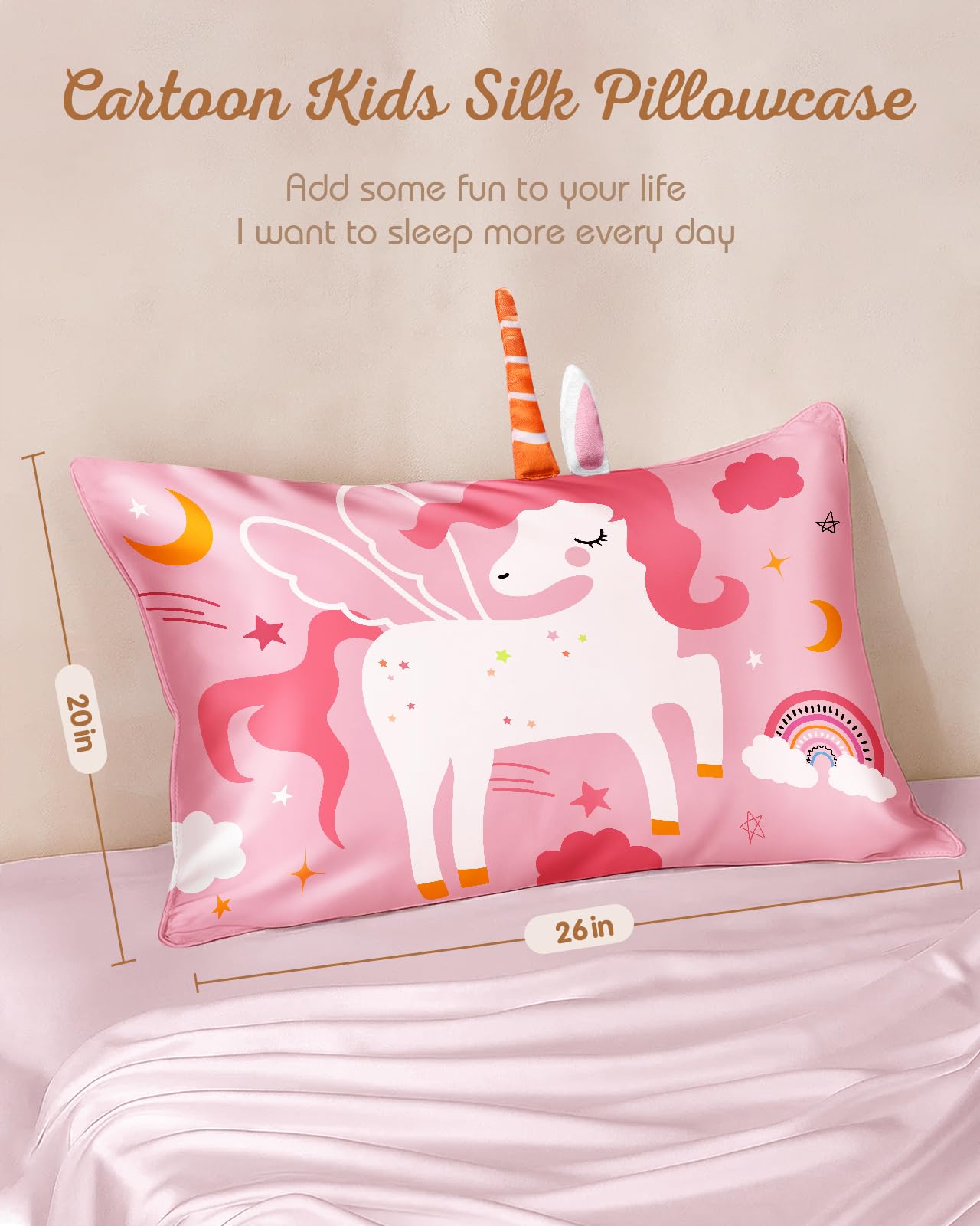 Miss Adola soft breathable silk pillowcase keeps kids cool and comfy