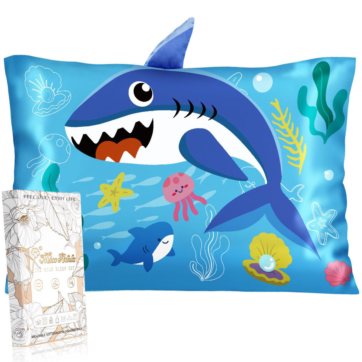 Miss Adola toddler silk pillowcase with cartoon design for imaginative bedtimes.